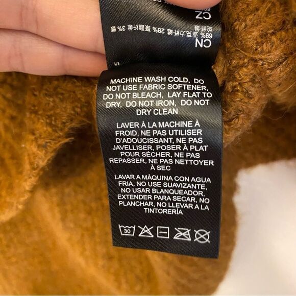 Kühl Sienna Sweater Copper orange waffle knit Turtleneck Cowl Oversized cozy XS - Picture 10 of 11